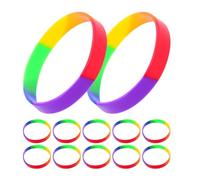VALICLUD Bracelets en Silicone Arc-en-ciel pour Fête Pride, Lot de 42 Pièces Colorées en Caoutchouc Élastique, Adaptés Festivals et Événements du Mois des Fiertés, Confortables