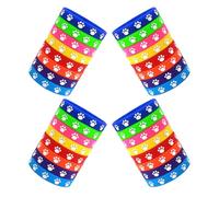 VALICLUD Bracelets en Silicone Extensibles à Empreinte de Patte de Chien 32 Pièces Multicolores Imperméables et Confortables Accessoires pour Pochettes Présents Fêtes Canines et Usage