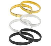 VALICLUD Bracelets Manchette à Ressort Élastiques Pour Homme, Lot De 6 Pièces Noir, or Et Argenté, Jarretières De Manches Réglables, Bijoux Vintage Pour Bureau Et Vie Quotidienne