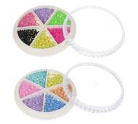 VALICLUD Breloques à Ongles Perlées en Acier et Résine Colorée, 2 Boîtes, Décorations pour Ongles sans Déformation, pour Salons de Manucure et Nouvel An