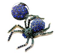 VALICLUD Broche Araignée Rétro Cristal Bleu Épingle Vintage Accessoire Mode pour Vêtements et Cadeaux Dames