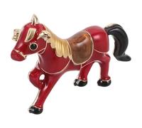 VALICLUD Broche Cheval Rouge Amulette Accessoire Costume Équestre Vintage pour Femmes Broche Décorative en Métal Robuste pour Fêtes Nouvel An Chinois et Mardi Gras