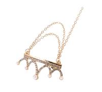 VALICLUD Broche Couronne Métal pour Femme et Homme Épingle de Sécurité Décorative avec Pendantif Broche Tiara pour Mariage Soirée et Costume Doré