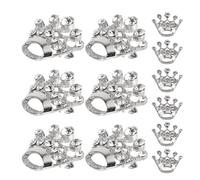 VALICLUD Broche Couronne Mini Argentée, Épingle Diadème 15 Pièces, Alliage Solide pour Mariage Femme Fête Anniversaire Banquets Élégance