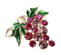 VALICLUD Broche de Raisin Étincelante en Alliage de Zinc, Épinglette Créative pour Femmes, Accessoire Polyvalent pour Manteau, Cardigan et Paquet à Dos, Décoration Noël Élégante