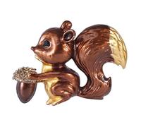 VALICLUD Broche Écureuil Mignonne en Émail Marron Épingle à Poitrine Délicate pour Mariée Bijoux Élégants et Accessoires de Déguisement Présent de Noël Finition Soignée