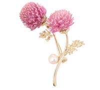 VALICLUD Broche Fleur Vintage avec Perles Épingle Élégante pour Femmes Accessoire pour Manteau Cardigan Foulard et Mariage Design Floral Éternel Rose