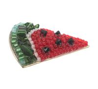 VALICLUD Broche Pastèque Mignonne en Métal Cristaux Scintillants Badge à Épingle pour Robe Pull et Écharpe Accessoire Fruité D’Été Insigne de Revers Coloré Présent Original