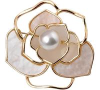 VALICLUD Broche pour Vêtements Femme Fleur Dorée Alliage Décorative Élégante pour Manteau Écharpe Paquet Accessoire Cérémonie 4 Cm
