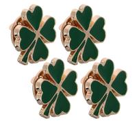 VALICLUD Broche Trèfle à Quatre Feuilles Émail Vintage Vert 4 Pièces Accessoires Décoratifs Pour Femmes Journée Saint-patrick Présent Anniversaire
