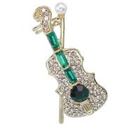 VALICLUD Broche Violon en Alliage Vert Épingle à Vêtements Féminine Élégante Accessoire Mode Musical pour Tenue Formelle et Décontractée Bijoux Femme Présent Original