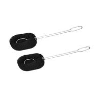 VALICLUD Brosse à Verre Goupillon Inox Manche Long Noir Brosse de Nettoyage pour Biberons Tasses et Bouteilles Accessoire Polyvalent Lot de 2 Pièces