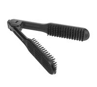 VALICLUD Brosse Lissante Double Face Noire Pince Lisseur Portable Anti-Statique Peigne Lisseur Ergonomique pour Différents Types de Cheveux Coiffage Rapide et Facile Outil de Soin