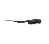 VALICLUD Brosse Professionnelle pour Coiffure Salon Peigne Trois Rangées Poils Sanglier Naturels Ergonomique Antistatique pour Effet Volumisant Usage Salon et Domicile Noir