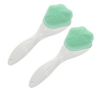VALICLUD Brosses Faciales Forme Griffe Poignée Longue Lot de 2 Manuelles en Silicone Vertes pour Nettoyage Visage et Massage Doux, pour Démaquillage Quotidien