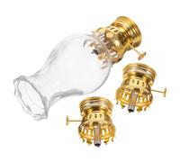 VALICLUD Brûleur De Lampe à Pétrole Vintage Petit Format Régulateur Métallique Ajustable Abat-Jour en Verre Transparent Ambiance Douce Décoration Intérieure Lot De 3 Set De