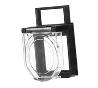 VALICLUD Cache-Bouton-Poussoir Autocollant 52X34 MM Protection Plastique Transparent Noir Plaque de Recouvrement pour Interrupteurs et Prises Résistant à la Poussière L'Humidité Usage