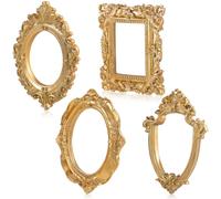VALICLUD Cadres Photo Rétro Vintage Lot De 4 Pièces Mini Cadres Baroques Dorés Accessoires De Photographie Décoration Murale Maison 4.84X3.94X0.31In