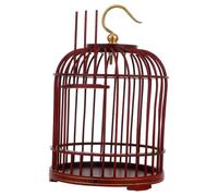 VALICLUD Cage Suspendue en Bois pour Petits Animaux et Oiseaux Cage Décorative Vintage à Dôme Doré Spacieuse et Sécurisée pour Extérieur et Usage Décoratif en Bois Polyvalente
