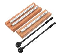 VALICLUD Carillons De Percussion à Main En Bois Et Métal 2 Ensembles Maillet Instrument De Percussion Sonore Pour Contemplation Yoga Prière Salle De Contemplation Adultes