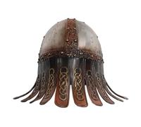 VALICLUD Casque Médiéval Viking pour Adulte en Plastique Renforcé Léger, Accessoire Polyvalent pour Costume Halloween et Cosplay, Design Historique Réaliste avec Protège-nez Classique