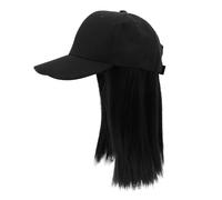 VALICLUD Casquette Perruque Femme Courte Cheveux Raides Chapeau Fibre Haute Température Élégant Naturel avec Queue de Cheval Amovible Cadeau Mode