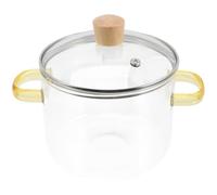 VALICLUD Casserole en Verre Transparent 1500ml avec Couvercle et Double Poignée, Cuisson Sûre et Dissipation Lente Chaleur, pour Mijoter Poulet aux Champignons