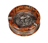 VALICLUD Cendrier en Bois à Motif Léopard Rond 13 Cm, Décoration De Bureau Créative, Récipient Pratique pour Mégots, Décoration Maison, Accessoire Unique pour Salon, Hôtel, Bar, Lot