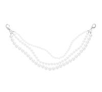 VALICLUD Chaîne de Chaussure Tressée la Main en Perles Nacrées Blanches, Triple Rangée, Breloque Décorative pour Baskets et Sabots, Accessoire Mode pour Femmes, Bijou de Chaussures