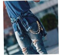 VALICLUD Chaîne de Pantalon Homme Mode Hip Hop Perles Ceinture Chaîne Gothique pour Jeans été Accessoire pour Sorties Décontractées et Événements