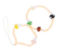 VALICLUD Chaîne de Téléphone Champignon en Perles Blanches en Plastique | Pendentif Délicat, Installation Facile, Port au Poignet, pour Clés, Paquet et Usage Quotidien Couleur Aléatoire