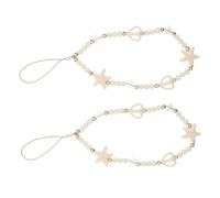VALICLUD Chaîne de Téléphone en Acrylique 2pcs Perles Étoiles et Cœurs, Décorative et Portable Poignet, pour Paquet à Dos ou Portefeuille