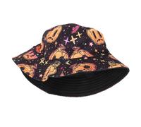 VALICLUD Chapeau Bob Femme Motif Citrouille Halloween Bob Été Protection Solaire Chapeau et Plage Style Décontracté