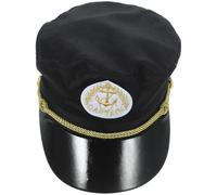 VALICLUD Chapeau de Capitaine Marin Cosplay pour Garçon, 100% Coton Noir, Taille Garçon et Filles, Accessoire de Fête Costumée et Soirée à Thème Nautique, Casquette Légère et Respirante