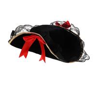 VALICLUD Chapeau de pirate qui joue un rôle chapeau de soirée casque de pirate d'halloween déguisement de fête d'halloween velours Noir