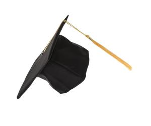 VALICLUD Chapeau de Remise de Diplôme Pompon Jaune Ajustable Noir en Polyester Résistant, Couvre-chef pour Cérémonie de Remise de Diplôme Universitaire