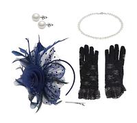 VALICLUD Chapeau Fascinateur Pour Femme Accessoire De Tea Party Avec Collier Et Boucles D'oreilles Perles Ensemble Pour Coiffure De Bal