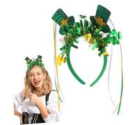 VALICLUD Chapeau Forme Saint-patrick Bandeau Irlandais Trèfle Accessoire De Fête à Paillettes Pour Cheveux De Femme