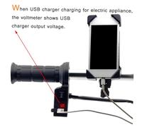 VALICLUD Chargeur USB avec Poignée Chauffante Électrique TPU Voltmètre Intégré Résistance Au Froid et Sécurité Renforcée Compatible Téléphones et GPS