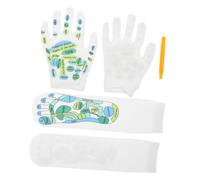 VALICLUD Chaussettes de Réflexologie Coton Antidérapantes avec Points de Pression Gants et Dacupuncture pour Massage Relaxation Fatigue Confort Respirant