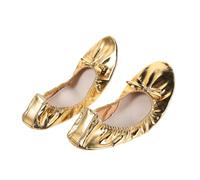 VALICLUD Chaussures de Danse Souples pour Femme Semelle Haute Élasticité pour Ballet Danse Ventre et Yoga Semelle Fendue Or Brillant Confort et Absorption des Chocs Pointure