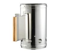 VALICLUD Cheminée D'allumage en Acier Inoxydable Poignée en Bois Isolante, Outil Barbecue Extérieur pour Allumer Charbon de Bois Rapidement et Uniformément, Accessoire pour Barbecues