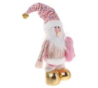 VALICLUD Christmas Decorations Plush Doll Ornament with Extendable Height Lights Music Adjustable Holiday Desktop Decor for Festive Home and Party Use