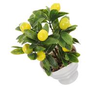 VALICLUD Citronnier Artificiel Décoratif Pot Plante Faux sans Entretien pour Maison Bureau Plante Verte Synthétique Résistante Ornement Compact