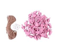 VALICLUD Clips Mémo Créatifs Roses 50 Pièces en Bois Corde 10 m Et 4 Punaises Accessoires Photo Décoratifs pour Loisirs Créatifs Maison Fête