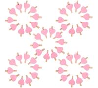 VALICLUD Clips Photo Cœur en Bois Rose, Lot de 50 Pièces Décoratives | Fixation et Décoration, Format Mini pour Photos, Notes, Œuvres, Usage Maison, Boutique, Mariage, Loisirs Créatifs
