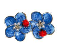 VALICLUD Clous D'oreilles Floraux Petits En Alliage Robuste, Boucles D'oreilles Femme Élégantes, Tige Argentée Bleue, Bijoux Fins Légers Pour Fêtes Et Cérémonies