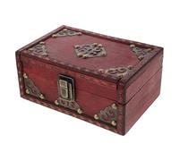 VALICLUD Coffret à Bijoux Vintage en Bois Massif Style Chinois Grosse Capacité de Rangement pour Colliers Boucles D’Oreilles et Bagues Couleur Rouge Rétro Boîte de Rangement Décorative