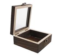 VALICLUD Coffret en Bois 10X10X4,5 CM pour Spécimens d'Insectes avec Couvercle à Charnière, Boîte Multifonction pour Vitrines à Épingles, Rangement Bricolage et Présentation de Fleurs