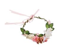 VALICLUD Coiffe De Guirlande Hawaïenne Couronnes Pour Les Femmes Couronne De Fleurs De Mariage Mariée Ornement De Couronne Faire La Fête Guirlande De Mariage Chiffon Rose